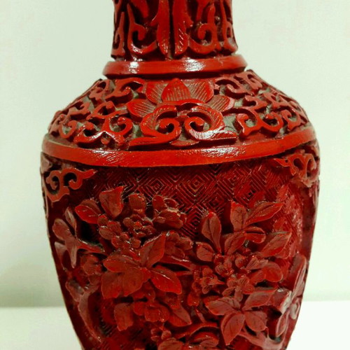 Vintage handmade carved vase used