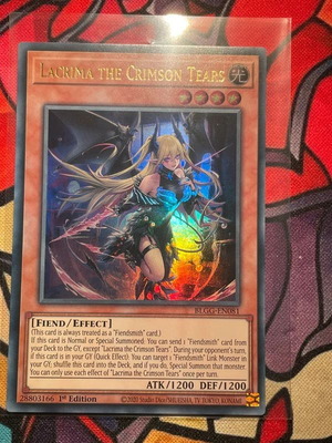 Lacrima the Crimson Tears Yu-Gi-Oh card new, ultra rare BLGG-EN081