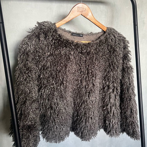 Zara fluffy sweater used, size M, dark gray