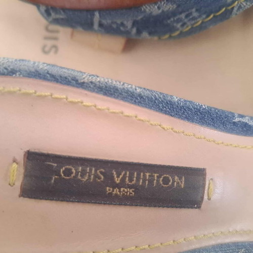 Louis Vuitton denim mule slippers size 36.5 like new with box and Dust Bag