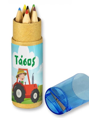 Tractor colored pencils in kraft box new, pack of 10