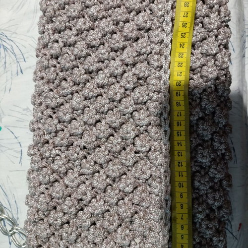 Knitted shoulder bag handmade new pink shade