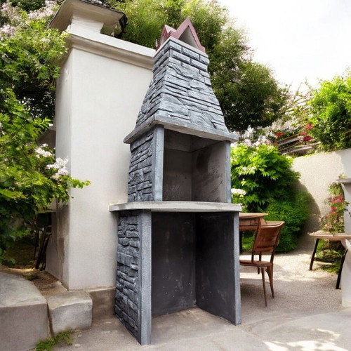 Concrete garden barbecue Lora new, gray and white