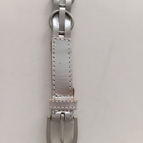 Silver leather belt new 105 cm with impressive design