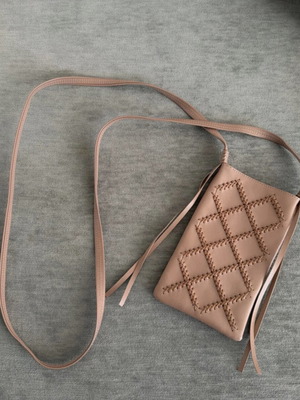 Callista phone bag in beige grained leather
