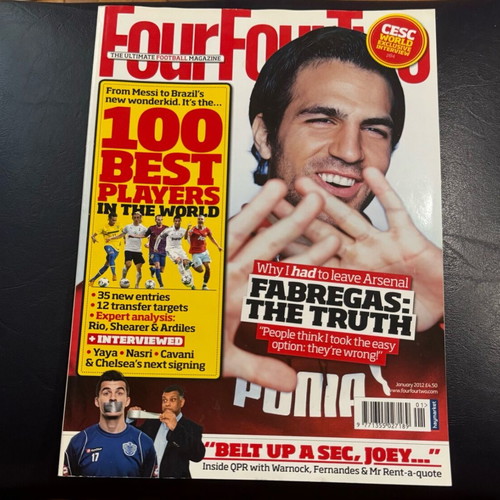 FourFourTwo magazine January 2012 Fabregas cover like new