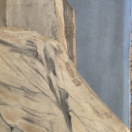 Antonis Politakis Painting Chora of Ios tempera on cardboard used