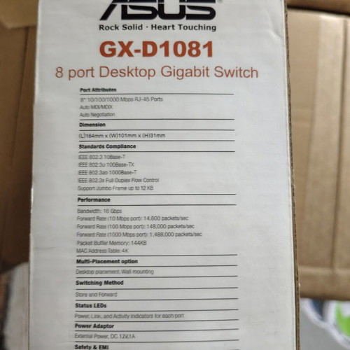 Asus GX-D1081 8 Port Desktop Gigabit Switch