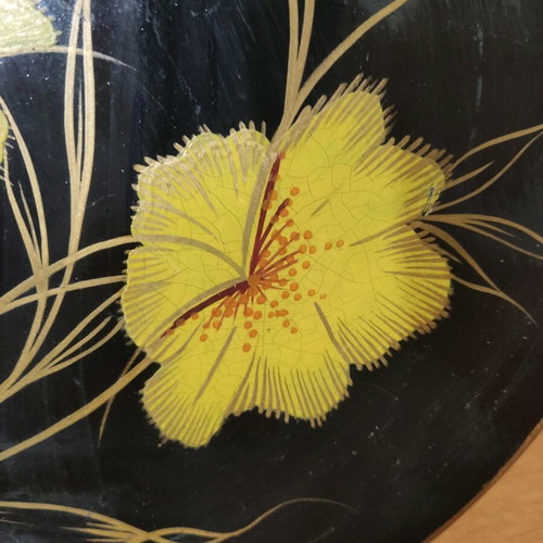 Ceramic decorative plate used, handmade painting