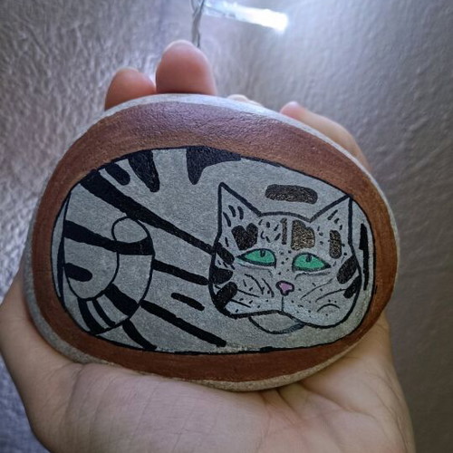 Painted stone new with acrylic colors