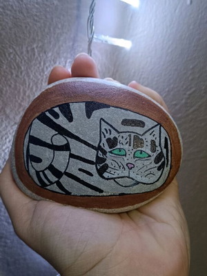 Painted stone new with acrylic colors