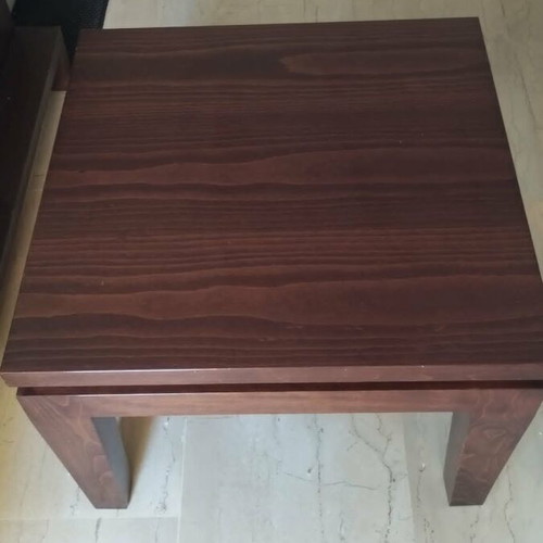 Square coffee table like new, solid wood, dark finish, 70x70x50 cm