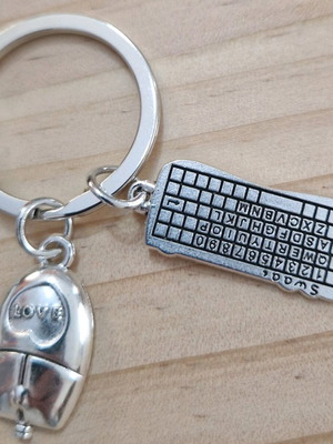 Computer keychain new, silver