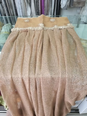 Curtain ready-made from burlap fabric new, set of two pieces