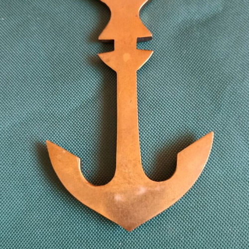 Vintage anchor bottle opener made of solid brass like new