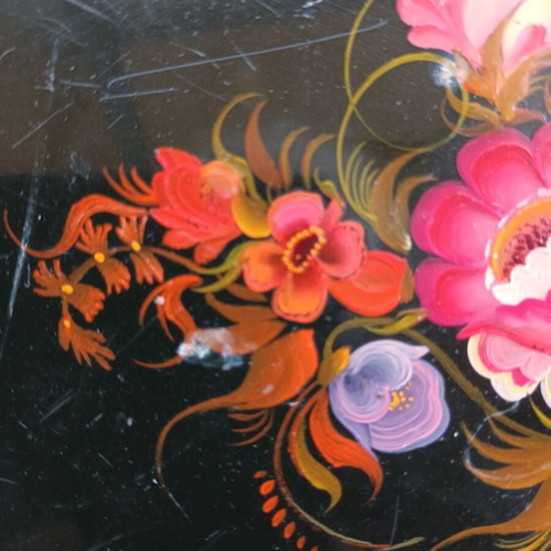 Hand-painted serving tray used