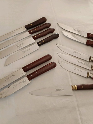 Collection of 12 old vintage Okapi knives from Germany like new