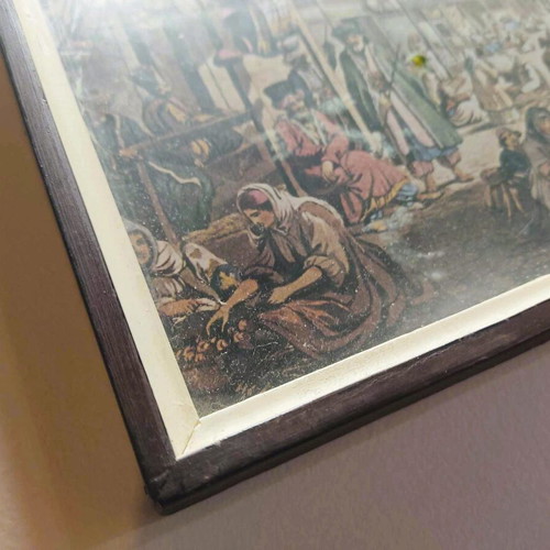 Vintage paintings used, pack of 2 with plaster frames