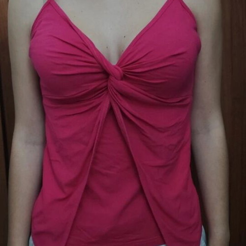 Apparel Small Pink Top with Adjustable Straps and Shirring Effect Like New