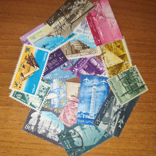 Stamps used sealed 198 pieces Greek and foreign