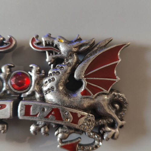 Replay Vintage Dragon Belt Buckle like new, silver, adjustable