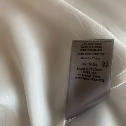 Zadig & Voltaire silk blouse size M like new, white