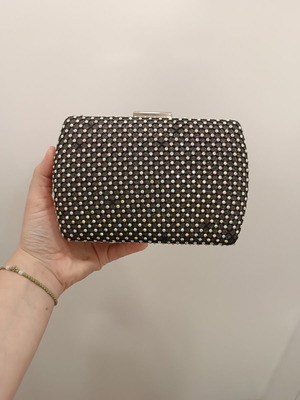 Verde women's handbag black with rhinestones new