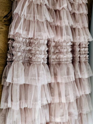Tulle skirt one size like new, beige-pink
