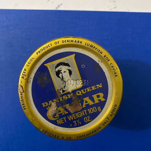 Danish Queen Caviar vintage jar used