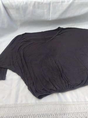 Simple black blouse used, size M, with short sleeves