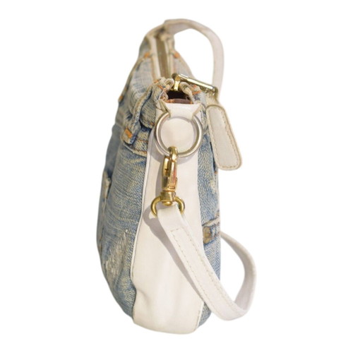 Dolce & Gabbana vintage denim shoulder bag with leopard lining used