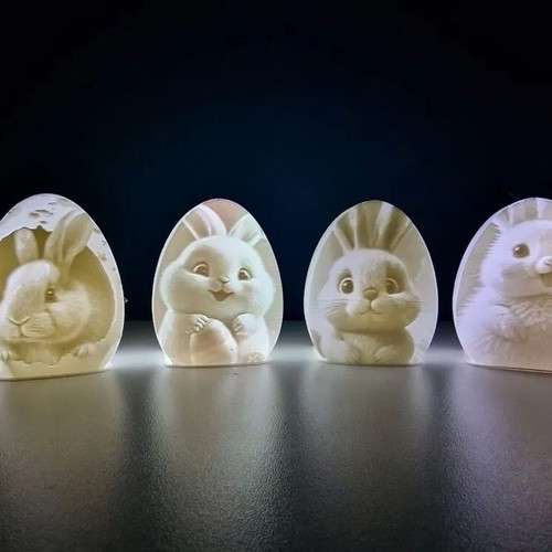 Illuminated Easter Egg with Bunny 3D Printed LED new
