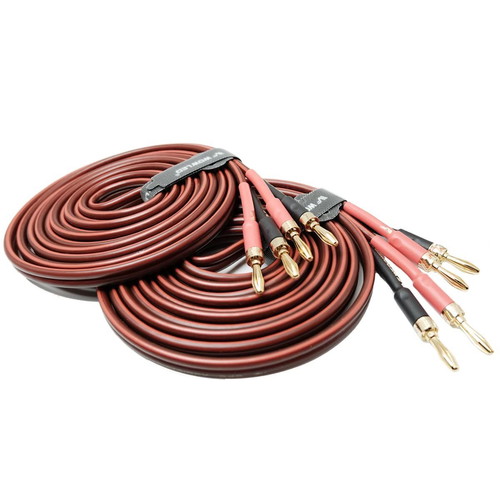 HiFi OFC Audio Speaker Cables 2x2m Gold-Plated Banana Plugs new