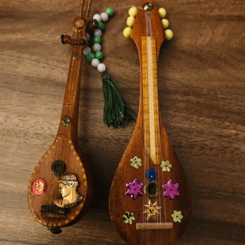 Miniature decorative bouzoukia set of 2 refurbished