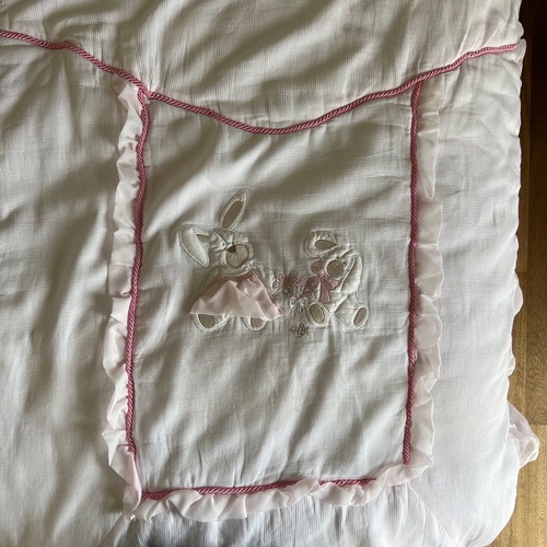 Baby blanket used for crib by IRA with bunny details
