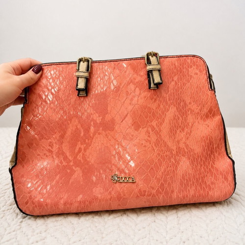 Doca large two-sided shoulder bag coral, like new