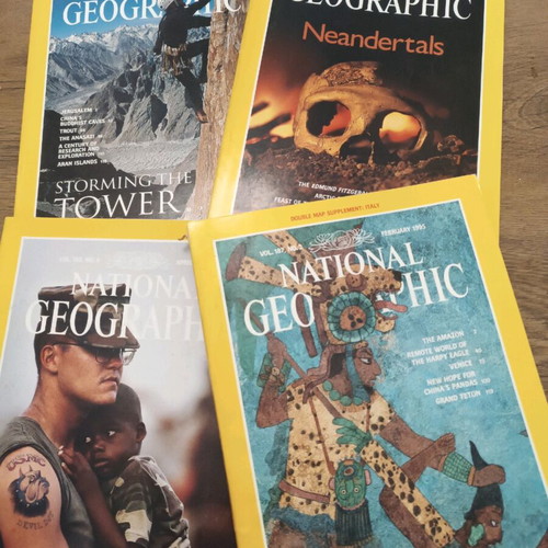 National Geographic magazines used from the 90s