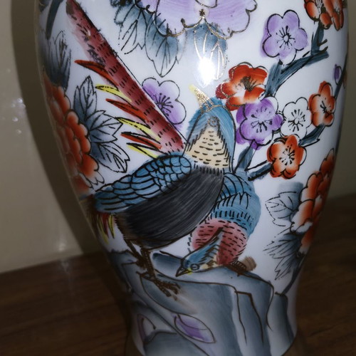 Satsuma Gold vase used, large porcelain 32cm