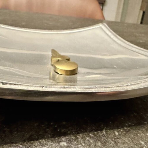 Decorative tray with violin like new, silver and gold