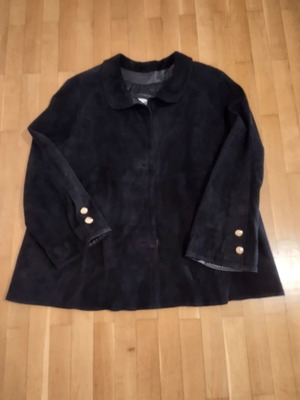 Castor leather coat Lapel medium like new, black