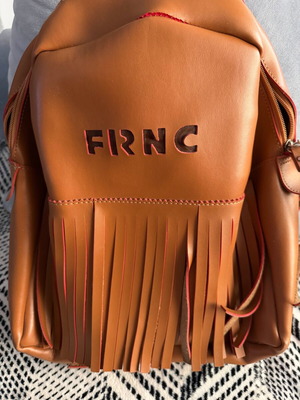 FRNC backpack medium size camel color eco leather like new