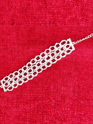 Steel bracelet with three chain rows like new, adjustable