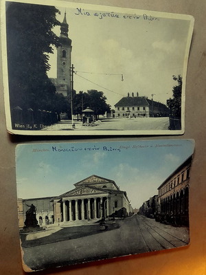 Königl. Hoftheater and Maximilianstrasse vintage postcards used