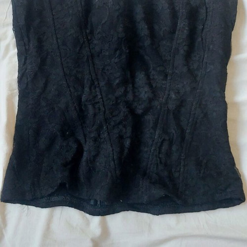 Elastic Strapless Lace Corset Top black, used, size M