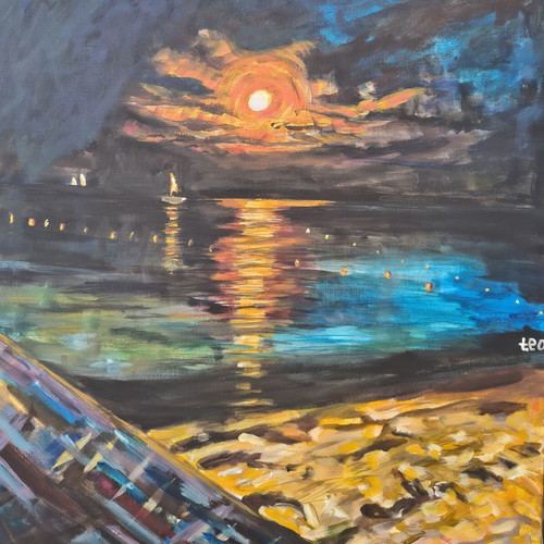 Handmade painting with acrylics on canvas 40x40, new