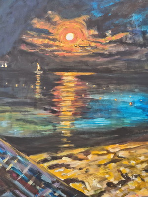 Handmade painting with acrylics on canvas 40x40, new