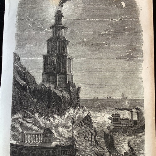 The Lighthouse of Alexandria woodcut used 1860