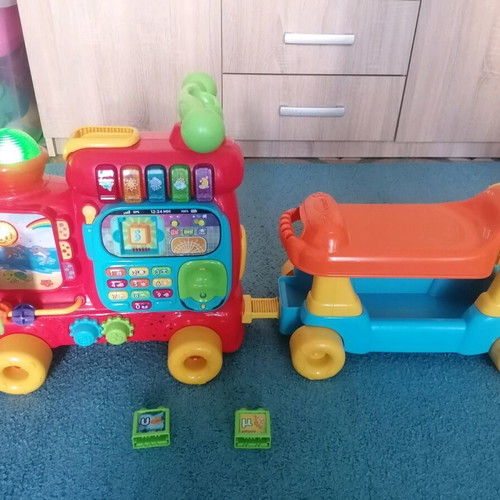 Musical train like new with box and blocks