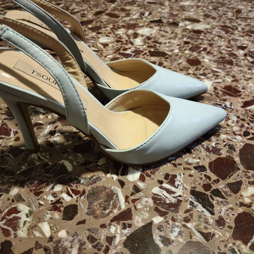 Tsoukalas summer slingback pumps size 36 used, turquoise
