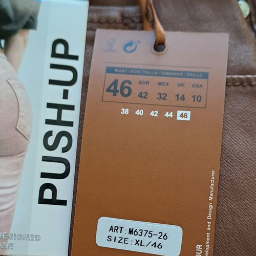 Adoro Push-Up Women's Faux Leather Pants new, brown, XL